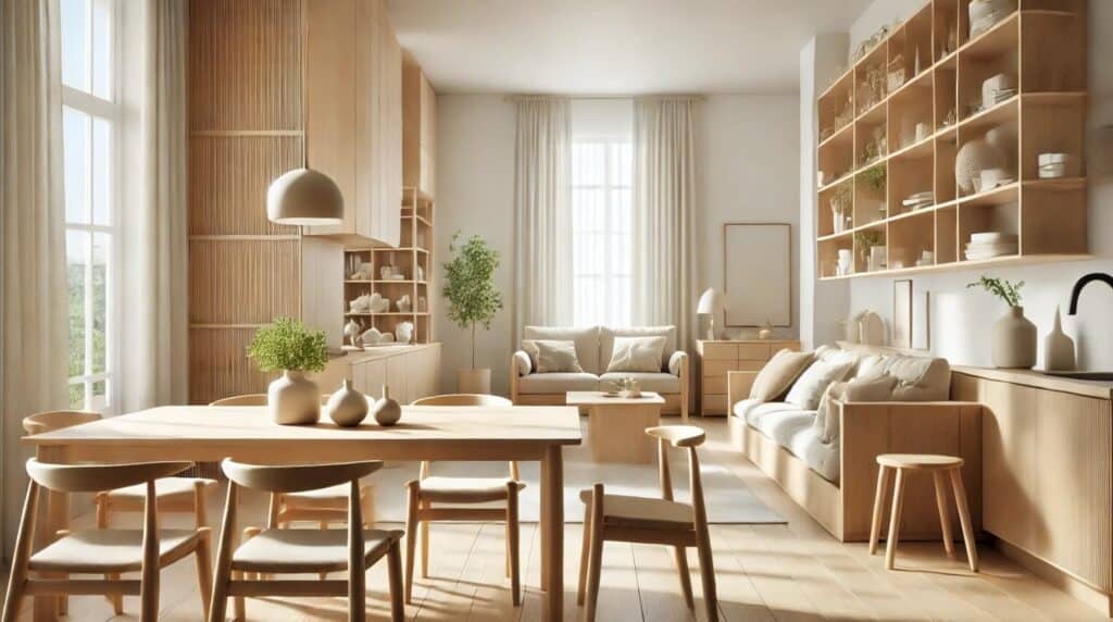 interior design with wood